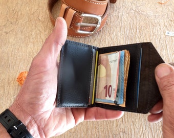 Portafoglio uomo compatto in vera pelle Italia