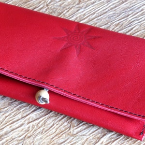 Cuir véritable fait main Canapart cartes Made in Salento ! Rouge