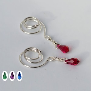 Garnet Spiral nipple clamps non piercing silver nipple rings fake nipple piercing crystal nipple jewelry set of 2 pcs