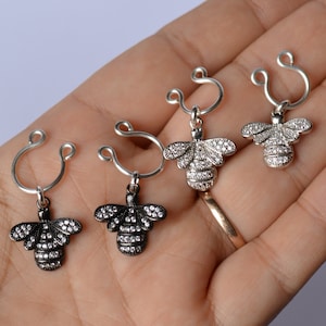 Black Screw Nipple Clamps Bee Nipple Rings Adjustable Non Piercing Sexy Nipple Jewelry