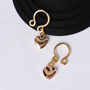 Gold Heart nipple rings non piercing Sexy nipple dangles Adjustable nipple clamps