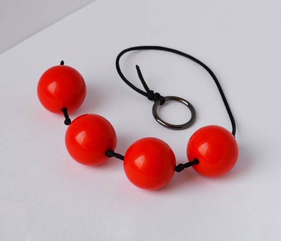Red X-Large anal beads Adult sex toy Large butt beads BDSM | Etsy