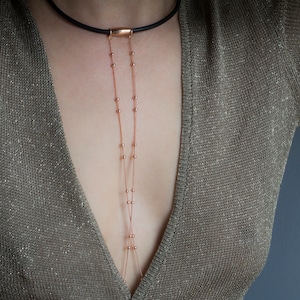 Sexy Chain Necklace to Nipple / Rose Gold Removable Nipple Chain with Back Leather Collar / non piercing nipple jewelry / Mature