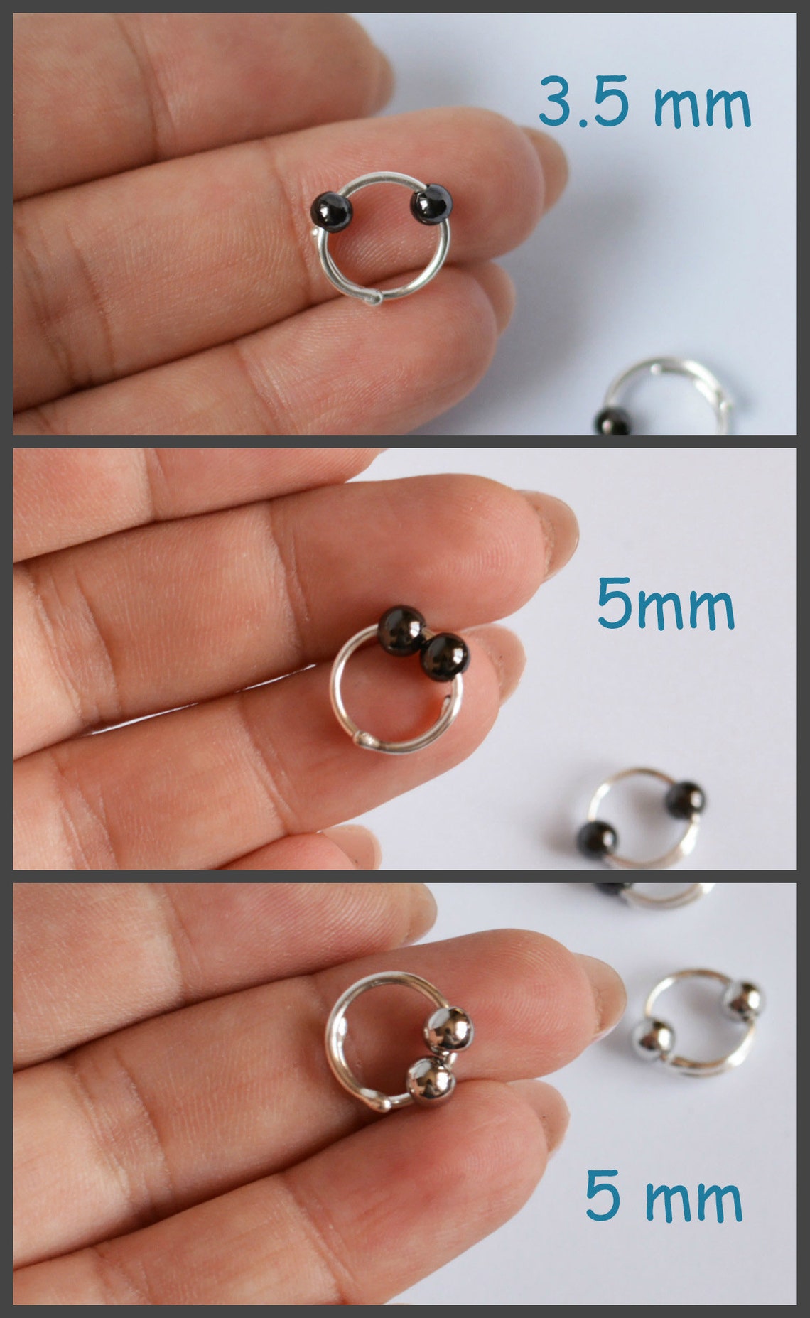 Fake Nipple Piercing Rings Sterling Silver Non Piercing Nipple Etsy