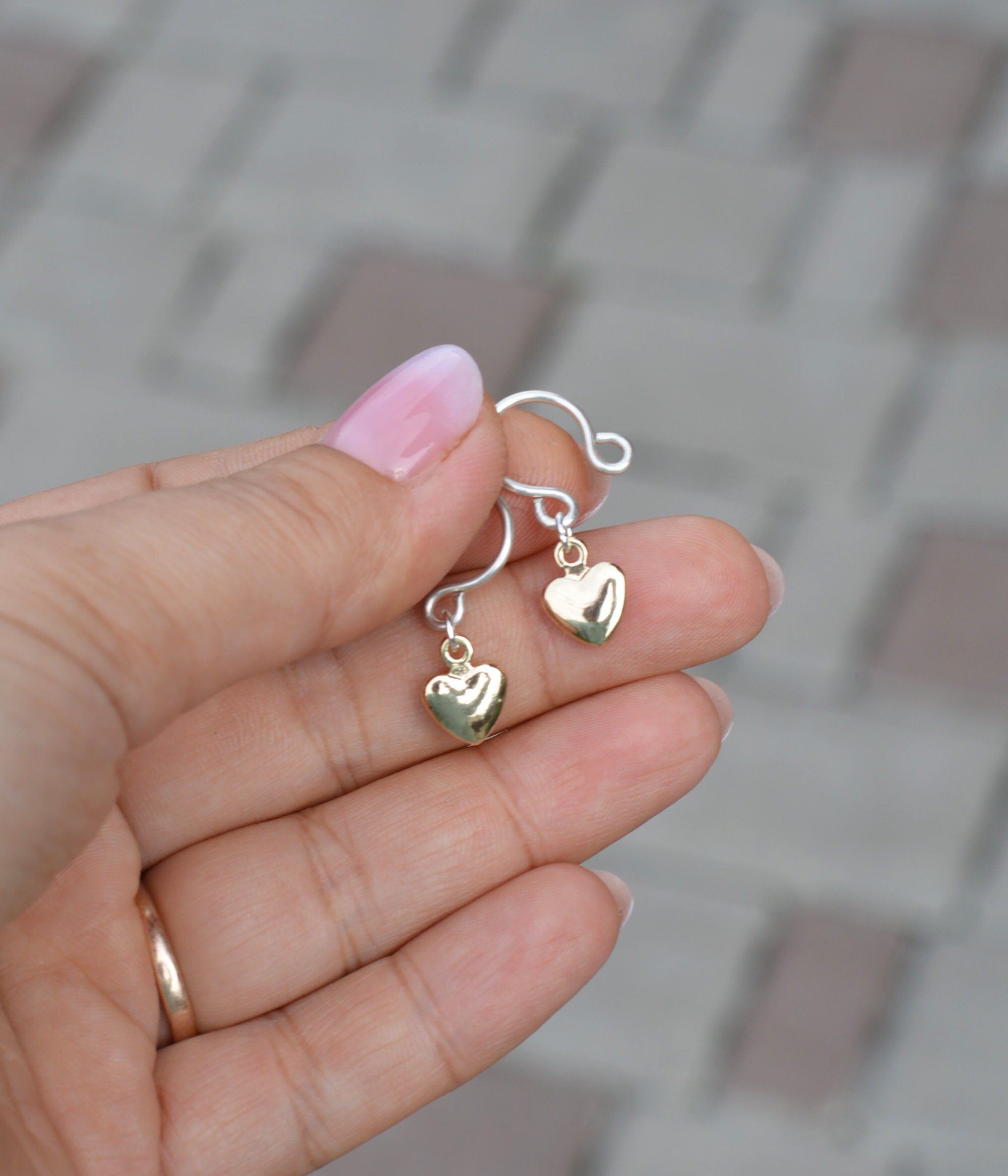 Heart nipple rings Delicate and Perfekt non piercing nipple Etsy