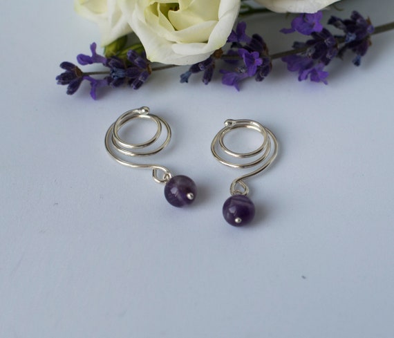 Amethyst nipple sales rings
