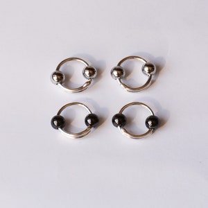 Fake piercing Nipple rings with beads / Fake piercing rings / fake nipple barbells / fake Nipple bar / mature image 4