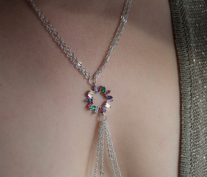 Sexy Chain Necklace To Nipple Rainbow ORing Nipple Chains Etsy