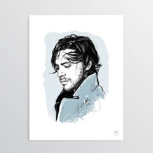 Jack, der Gentleman - Digitale Illustration, Jack Savoretti, Digitaldruckillustration, Geschenkidee, Heim- und Bürodekoration