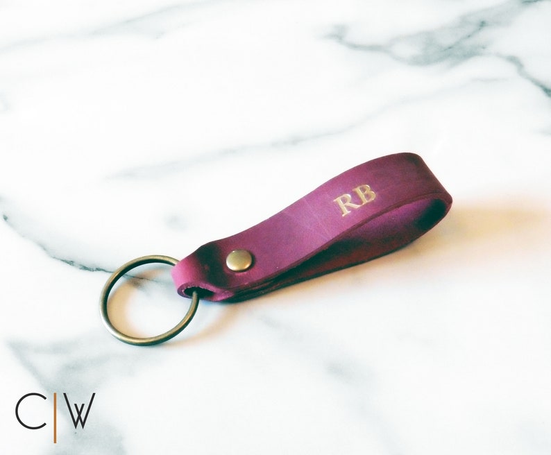 Personalised Embossed Leather Keychain. Monogrammed Leather Etsy