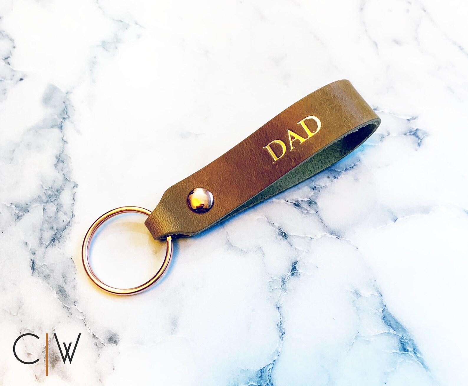 Personalised Embossed Leather Keychain. Monogrammed Leather Etsy