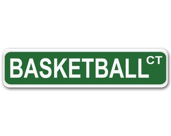 Basketball Court 4" x 17" Aluminum Street Sign