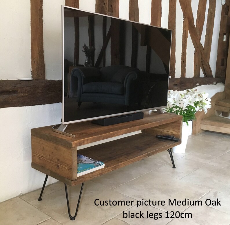 TV stand Rustic TV stand Reclaimed solid Wood TV Stand Etsy