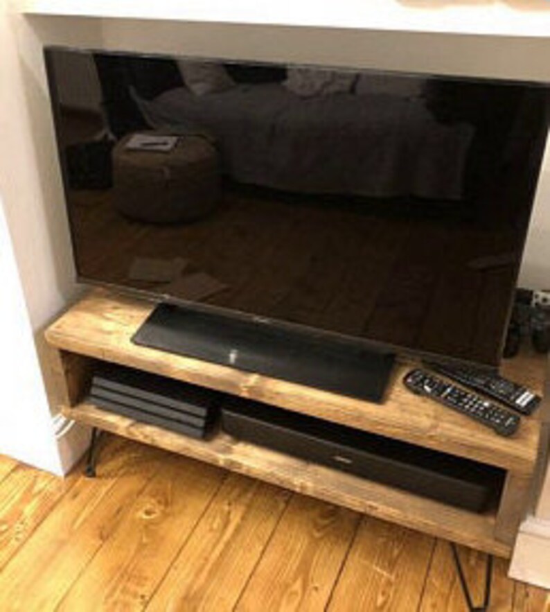 TV stand Rustic TV stand Reclaimed solid Wood TV Stand Etsy