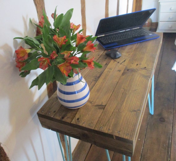 Console Table Hairpin Legs Rustic Reclaimed Wood Narrow Table Etsy
