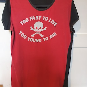 Vivienne Westwood MAN Tシャツ TOO FAST 初期 Vivienne Westwood Mens “too Fast to Live Too Young to Die” (M) Red