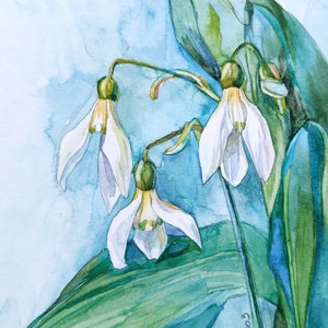 Erste Frühlingsblumen in Aquarell Original Art Aquarell Malerei Handgemachte Aquarell Blumen Miniatur