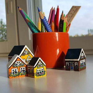 Unique handmade small wooden houses Decorative houses Christmas Decoration Decorative gift For Her For Mom To the Mother Easter