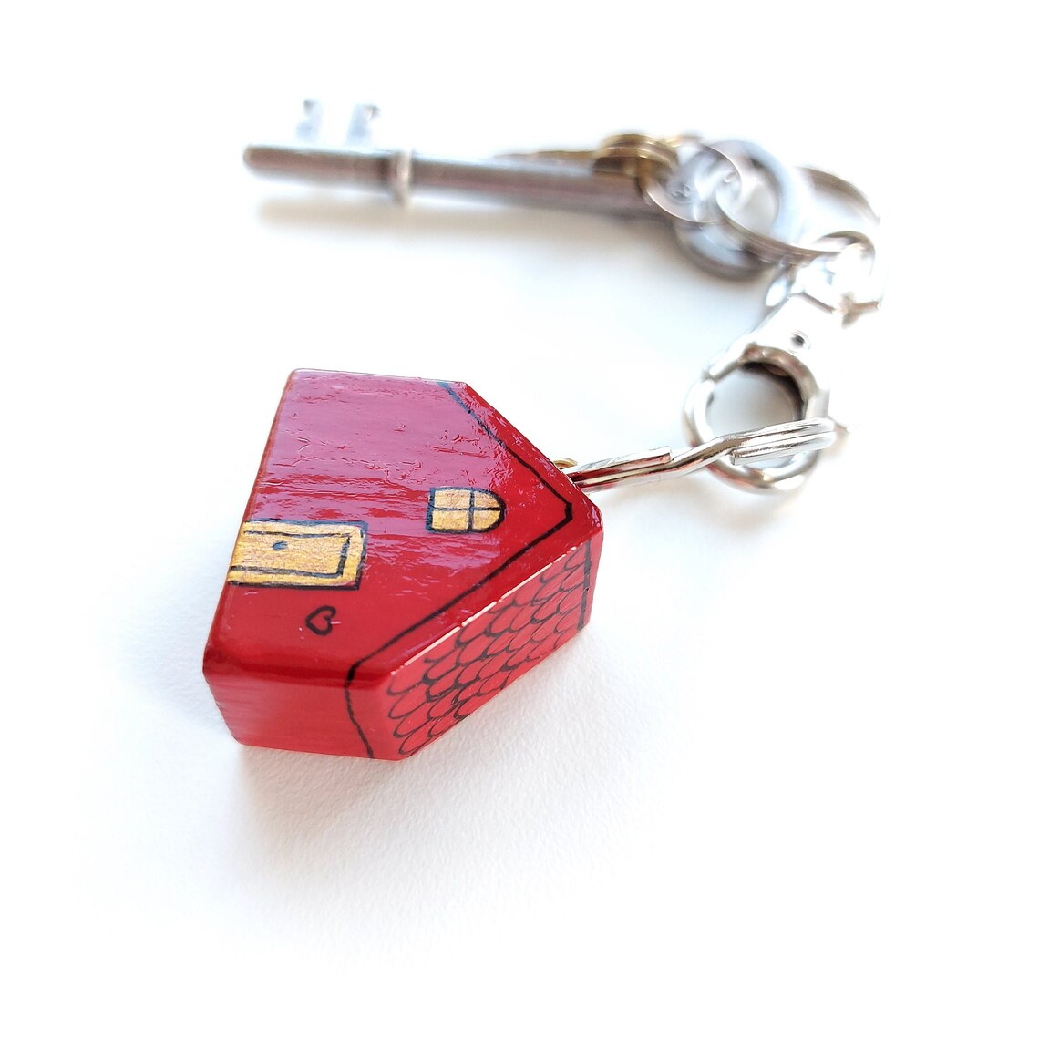 House Keychain Unique Handmade Nice Small Wooden Houses Key Etsy