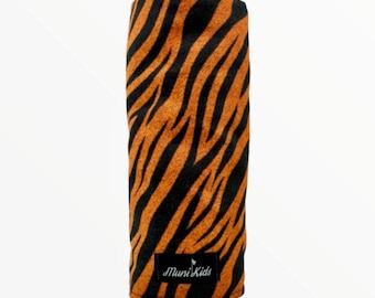Tiger Print Golf Headcover: Fleece-Lined Canvas