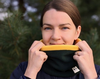 Redecilla Reversible Extra Cálida De Doble Capa - Verde/Amarillo