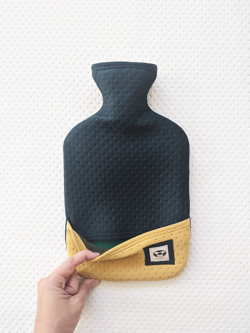 Green Hot Water Bottle 2 Litre used for improving sleep, pain relief or just for keeping warm image 4