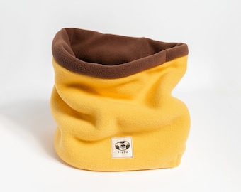 Extra Warm Double-Layered Snood/ Neck Warmer - Brown/Yellow