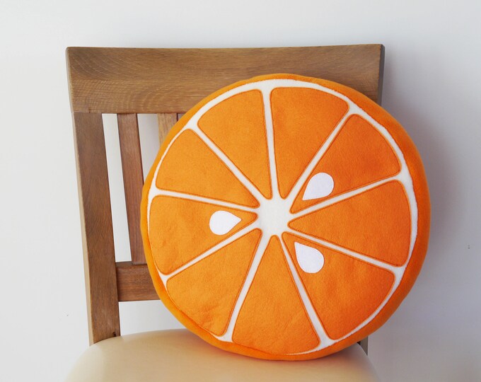 Handmade Orange Fruit Pillow Home Decor Gift, Cute Fruit Cushion, Gift