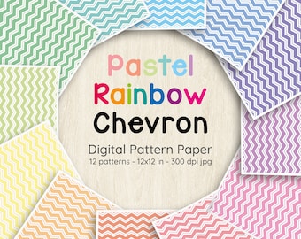 Pastel Rainbow - Printable Pattern Paper