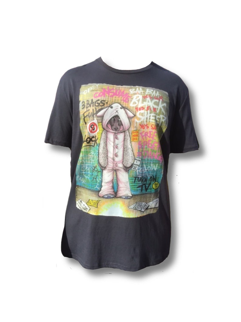 Black Sheep T-shirt by Andy Meanock Black