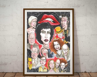 Caricature of The Rocky Horror Picture Show, Eco friendly, Cult Caricature A3 Print/Poster