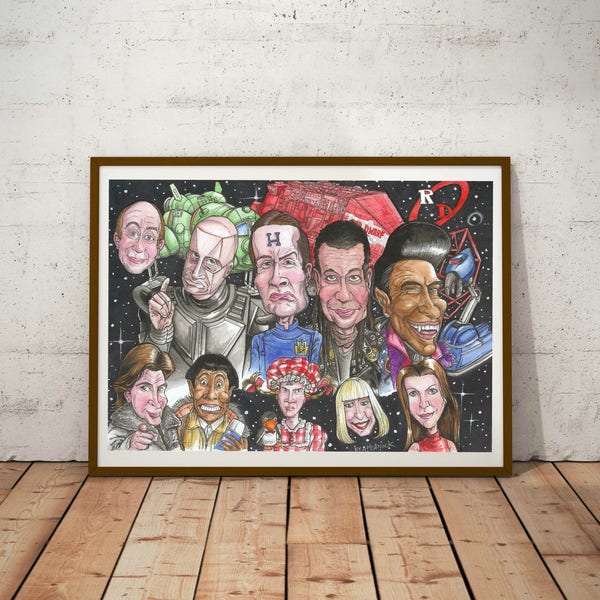 Caricature of Red Dwarf, Eco Friendly, Cult Caricature A3 Print/Poster