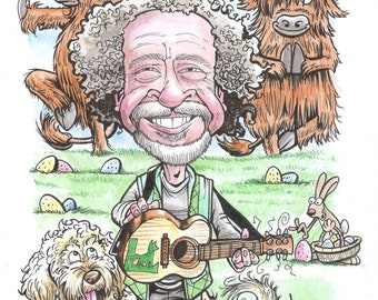 Caricature of 1 person Done From Photographs - A3.