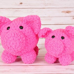 Crochet Amigurumi Sparkle Hot Pink Pig