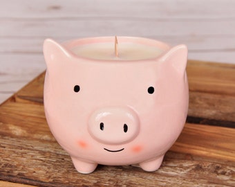 Soy Wax Hand Poured Scented Pig Candle