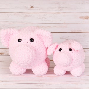Crochet Pink Plush Pig, Handmade Amigurumi Piggy, Unique Pig Lover Gift, Crochet Animals, Farm Plush Toys, Stuff Animal Pig, Pig Themed Gift