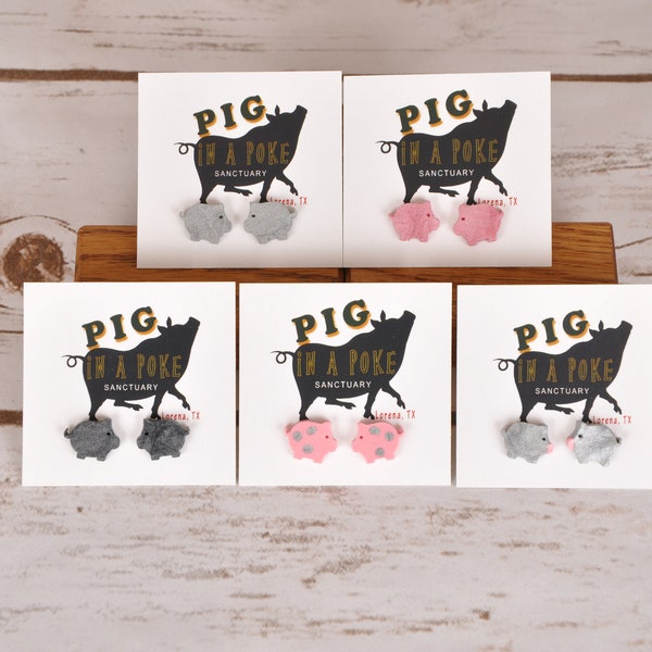 Polymer Clay Pig Stud Earrings, Show Pig Animal Earrings, Handmade Farm Animal Clay Jewelry, Light Weight Pig Earrings, Pig Lover Gift