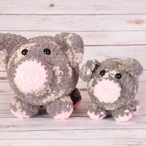 Crochet Gray Pig with Pink Snout, Handmade Amigurumi Piggy, Unique Pig Lover Gift, Crochet Animals, Farm Plush Toys, Stuffed Animal Pig, Hog