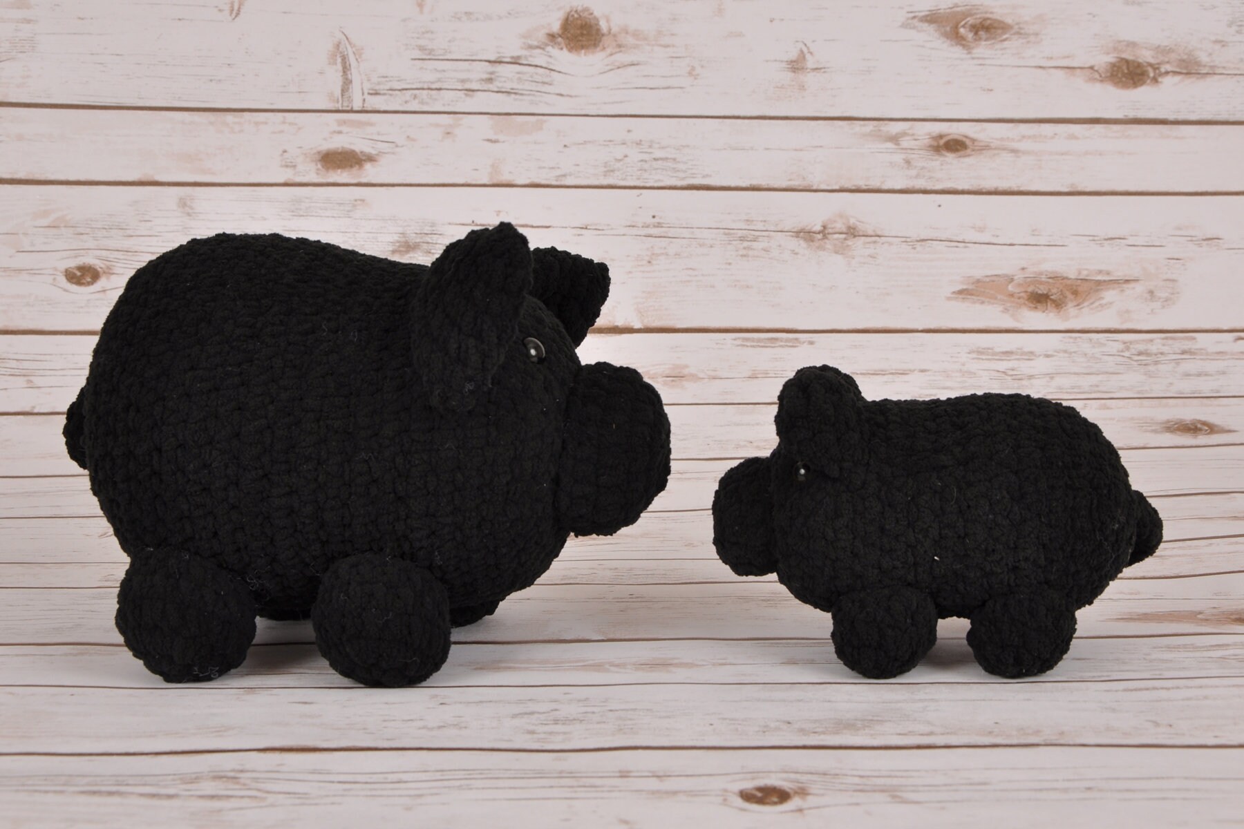 Crochet Black Mini Potbelly Pig Hand Made Item Piggy Etsy
