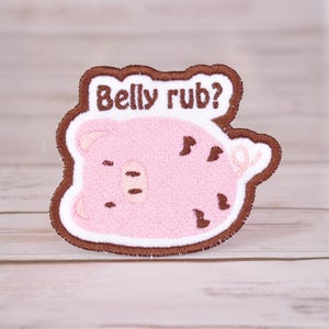 Pig Embroidery Patch: Iron-On Applique - Proceeds to Pig Sanctuary