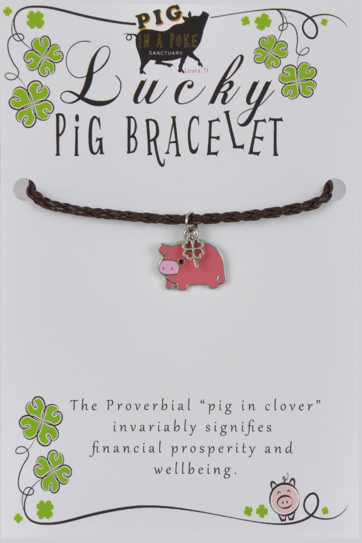 Lucky Charm Pink Mini Potbelly Pig Bracelet or Anklet Ankle Bracelet Unique Gift Pig Lover Gift Birthday Gift Piggy Handmade Item Etsy