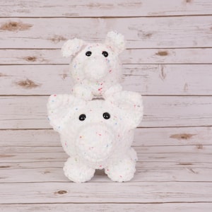 Crochet Pig, Amigurumi Pig, White Piggy with Colored Spots, Handmade Item, Unique Gift, Pig Lover Gift, Stuffed Animal, Plush Pig, Farm Pig