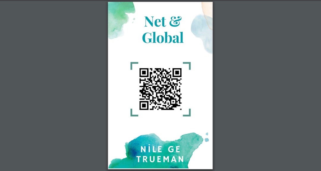 Editable QR Code Badge Template, Printable ID Badge, DIY Custom Badge