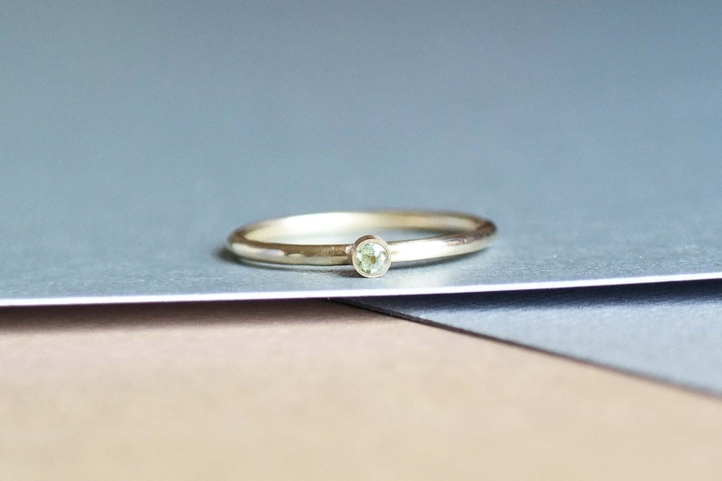 Peridot Ring 9ct Gold Ring Minimalist Ring Stacking Ring Simple Ring Solitaire Ring Rings For Women Solid Gold Ring Tiny Gold Ring