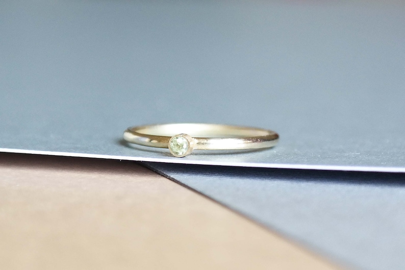 Peridot Ring 9ct Gold Ring Minimalist Ring Stacking Ring Simple Ring Solitaire Ring Rings For Women Solid Gold Ring Tiny Gold Ring