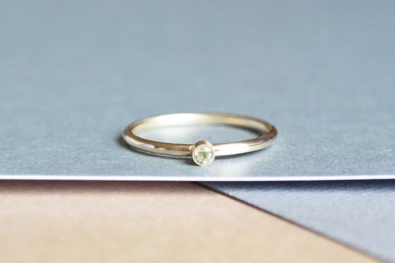 Peridot Ring 9ct Gold Ring Minimalist Ring Stacking Ring Simple Ring Solitaire Ring Rings For Women Solid Gold Ring Tiny Gold Ring