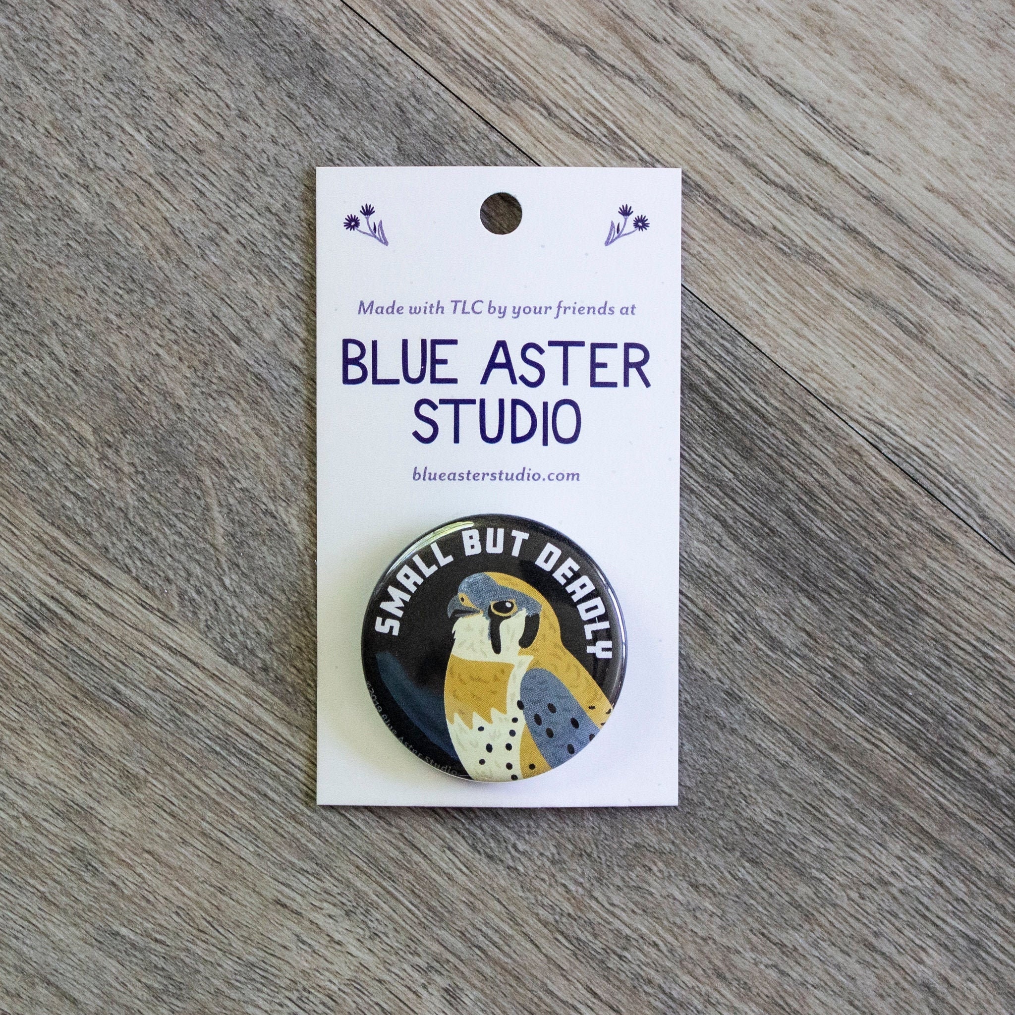 Kestrel Button | Small but Deadly Button | Birds of Prey Gift | Funny…