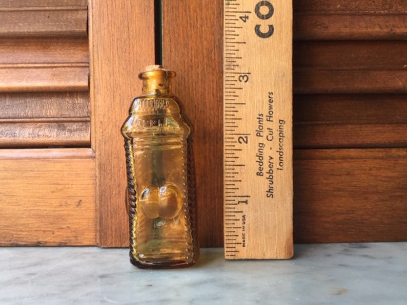 Vintage Amber Glass Mini Bitters Bottle Phil Berrings Apple Etsy