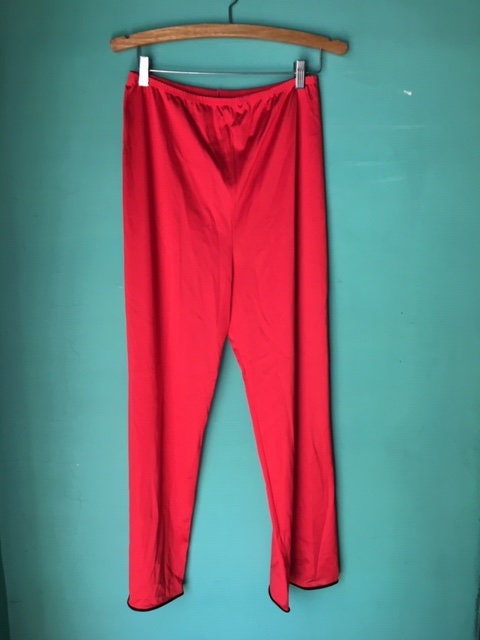 Vintage Red Lounging Pajama Pants Top 2 Piece Set Size Large | Etsy