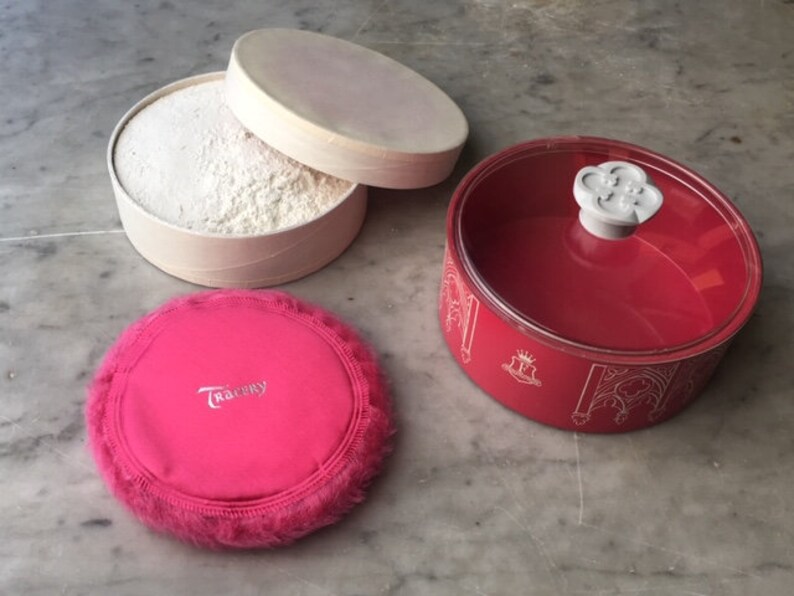 Vintage Tracery Dusting Powder Puff House of Fuller Hot Pink Etsy